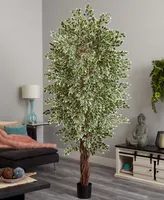 Nearly Natural 7.5' Variegated Mini Ficus Tree