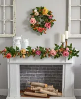 Nearly Natural 60" Mixed Peony and Berry Garland