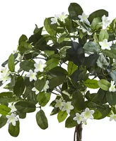 Nearly Natural 3' Stephanotis Topiary w/ Planter