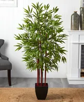 Nearly Natural 5' Bamboo Silk Tree w/ Planter