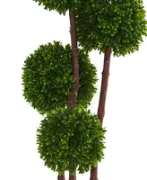 Nearly Natural 4' Boxwood Artificial Topiary Tree in Planter Uv Resistant