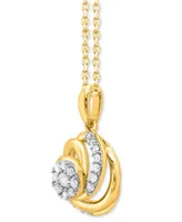 Diamond Love Knot 18" Pendant Necklace (1/4 ct. t.w.) in 14k Gold-Plated Sterling Silver - Gold