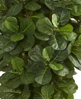 Nearly Natural Fiddle Leaf Artificial Tree in Slate Planter