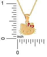 Enamel Bow Hello Kitty 18" Pendant Necklace in 10k Gold