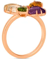 Le Vian Ombre Multi-Gemstone (3 ct. t.w.) & Vanilla Diamond Accent Flower Ring in 14k Rose Gold