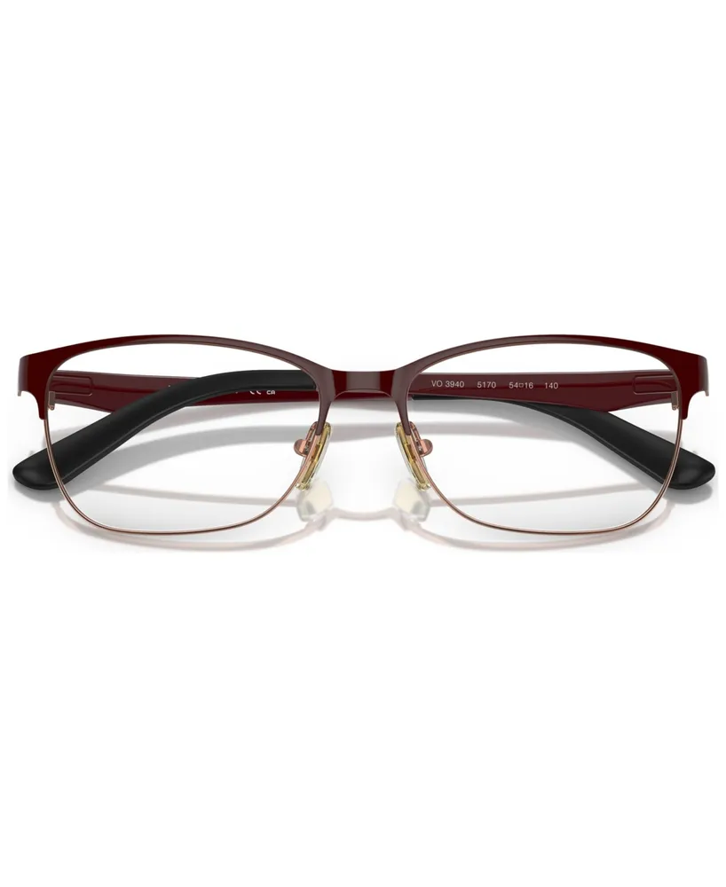 Vogue Eyewear Women's Square Eyeglasses, VO3940 54 - Top Bordeaux, Rose Gold