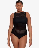 Lauren Ralph Women's Boatneck One Piece Swimsuit