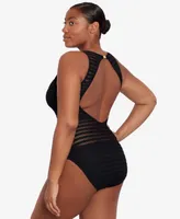 Lauren Ralph Women's Boatneck One Piece Swimsuit