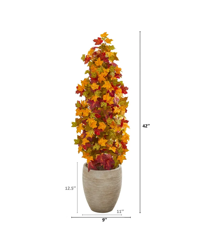 Nearly Natural 42in. Autumn Maple Artificial Tree in Sand Colored Planter
