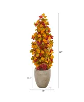 Nearly Natural 42in. Autumn Maple Artificial Tree in Sand Colored Planter