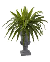 Nearly Natural 30" Birdsnest Fern Artificial Plant w/ Urn