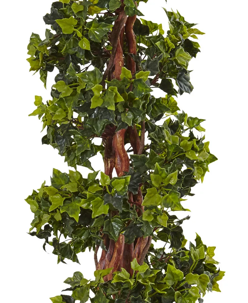 Nearly Natural 4' English Ivy Uv-Resistant Indoor/Outdoor Artificial Tree in Farmhouse Planter