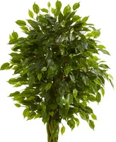 Nearly Natural 5' Braided Ficus Artificial Tree in Slate Planter Uv Resistant