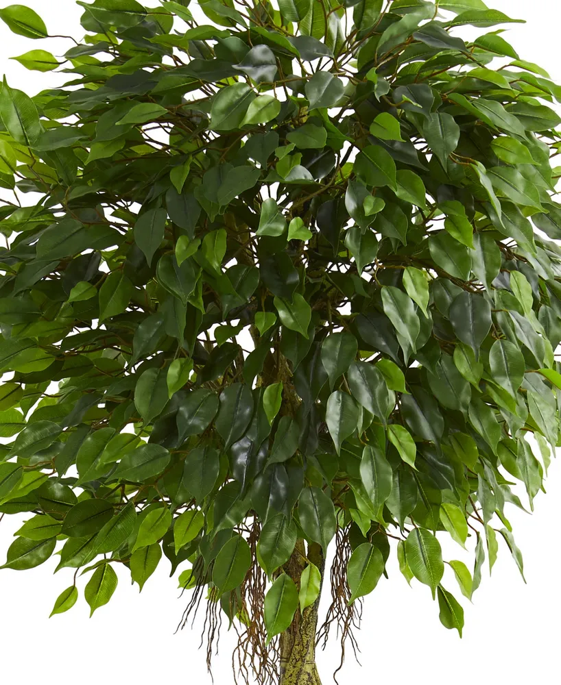 Nearly Natural 6' Ficus Artificial Tree in Slate Planter Uv Resistant