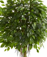 Nearly Natural 6' Ficus Artificial Tree in Slate Planter Uv Resistant