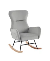 Simplie Fun Teddy Fabric Rocking Chair