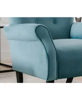 Simplie Fun Accent Chair Button-Tufted Back Rolled-Arms