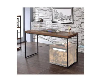 Simplie Fun Bob Desk In Weathered Oak