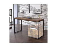 Simplie Fun Bob Desk In Weathered Oak