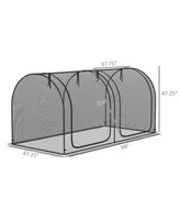 Outsunny 8 x 4ft Crop Cage with Two Zippe Doors and Storage Bag