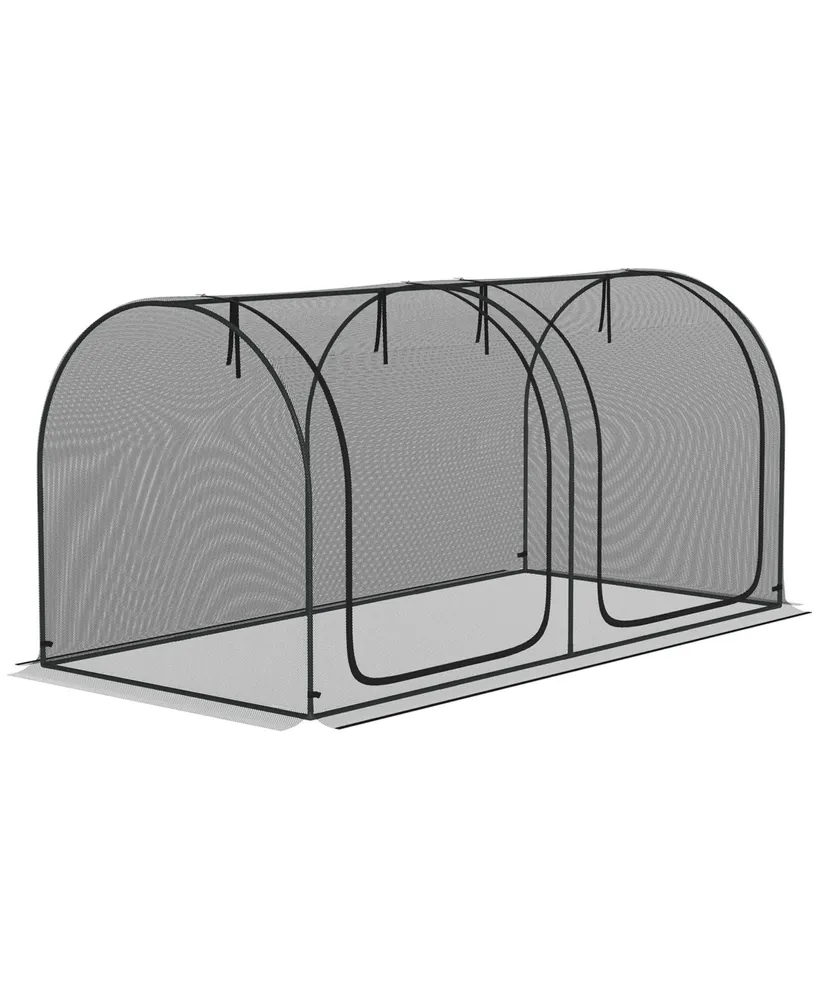 Outsunny 8 x 4ft Crop Cage with Two Zippe Doors and Storage Bag