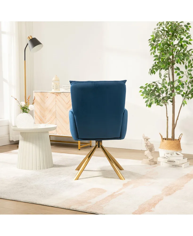 Simplie Fun Velvet Contemporary High-Back Upholstered Swivel Accent Chair