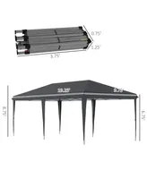 Outsunny 10' x 19' Extra Large Pop Up Canopy, Outdoor Party Tent with Folding Steel Frame, Carrying Bag for Catering, Events, Backyard Bbq