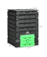 Outsunny 120 Gallon Compost Bin, Large Composter with 80 Vents,