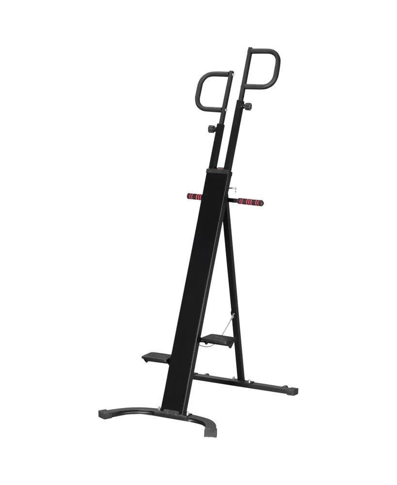 Soozier Folding Vertical Climber Exercise Machine, Height Adjustable  Climbing Machine, Stair Stepper with Lcd Monitor and Transport Wheels for  Full Bo