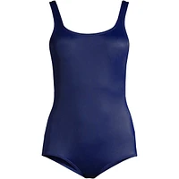 Lands' End Women's Petite Tummy Control Chlorine Resistant Soft Cup Tugless One Piece Swimsuit