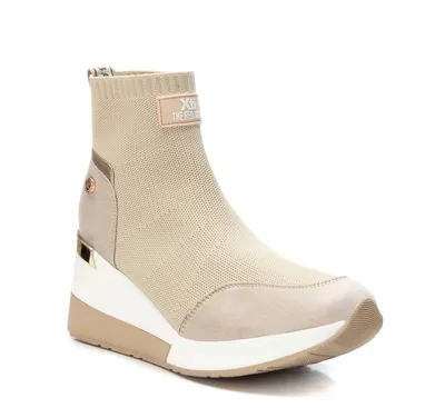 Women's Wedge Ankle Boots By Xti, Beige