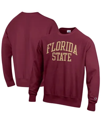 Men's Champion Garnet Florida State Seminoles Arch Reverse Weave Pullover Sweatshirt