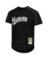 Men's Mitchell & Ness Dontrelle Willis Black Florida Marlins Cooperstown Collection Mesh Batting Practice Button-Up Jersey