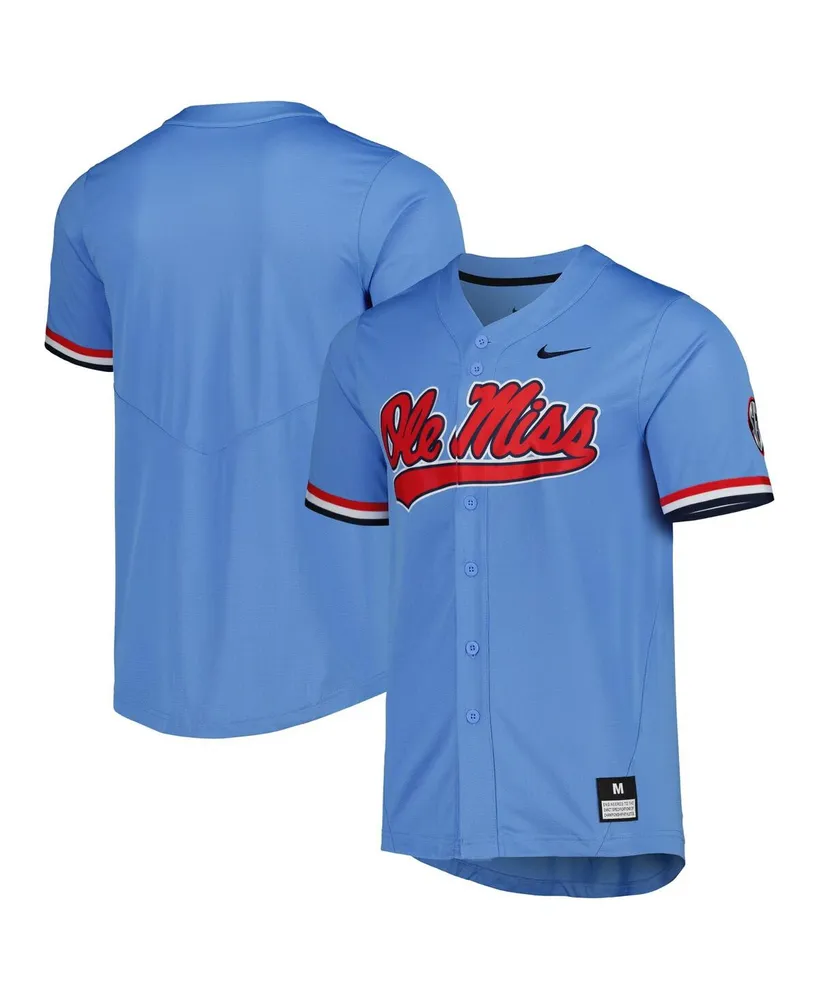 Men's Nike Red Ole Miss Rebels Full-Button Replica Baseball Jersey