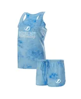 Women's Concepts Sport Blue Tampa Bay Lightning Billboard Tank Top and Shorts Sleep Set