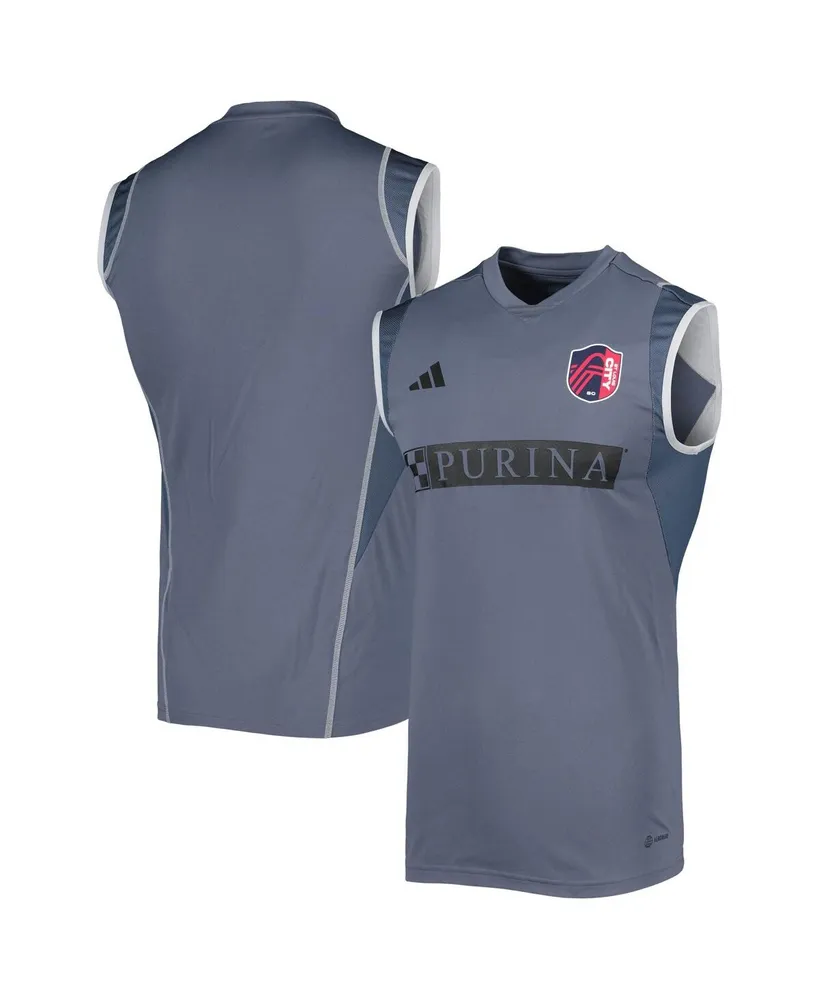 Men's adidas Gray St. Louis City Sc 2023 On-Field Sleeveless Training Jersey