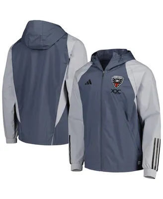 Men's adidas Charcoal D.c. United All-Weather Raglan Hoodie Full-Zip Jacket