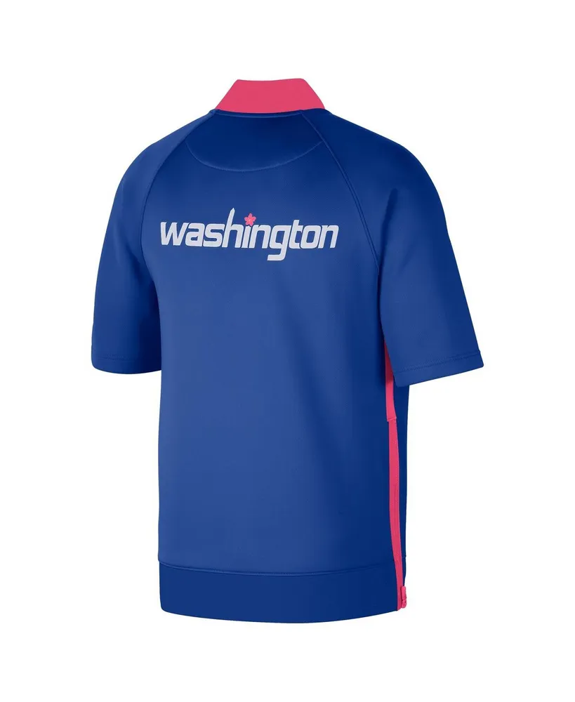 Men's Nike Navy Washington Wizards 2022/23 City Edition Showtime Raglan Short Sleeve Full-Snap Jacket