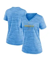 Women's Nike Powder Blue Milwaukee Brewers City Connect Velocity Practice Performance V-Neck T-shirt