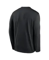 Men's Nike Black New York Mets Authentic Collection Team Logo Legend Performance Long Sleeve T-shirt