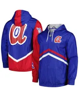 Men's Mitchell & Ness Royal Atlanta Braves Undeniable Full-Zip Hoodie Windbreaker Jacket