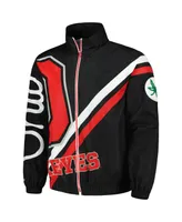 Men's Mitchell & Ness Black Ohio State Buckeyes Exploded Logo Warm Up Full-Zip Jacket