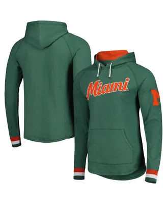 Men's Mitchell & Ness Green Miami Hurricanes Legendary Raglan Pullover Hoodie