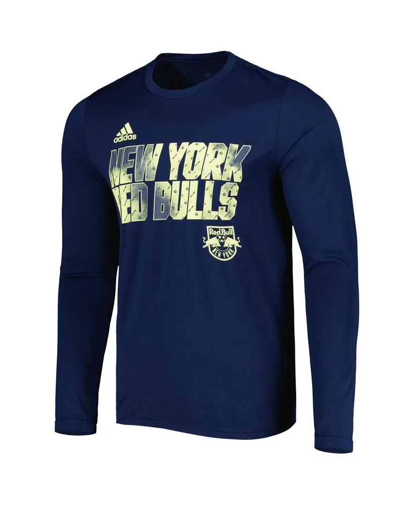 Men's adidas Navy New York Red Bulls Jersey Hook Aeroready Long Sleeve T-shirt