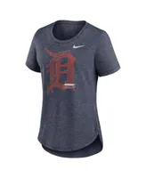 Women's Nike Heather Navy Detroit Tigers Touch Tri-Blend T-shirt