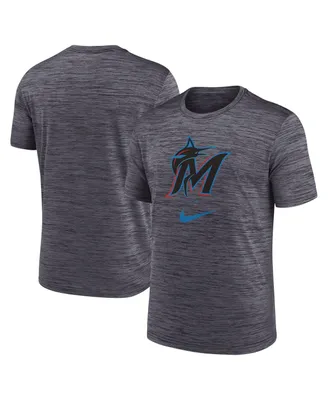 Men's Nike Black Miami Marlins Logo Velocity Performance T-shirt