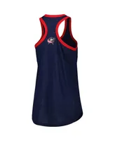 Women's G-iii 4Her by Carl Banks Navy Columbus Blue Jackets First Base Racerback Scoop Neck Tank Top