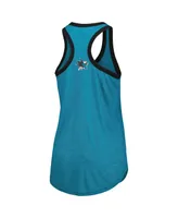 Women's G-iii 4Her by Carl Banks Teal San Jose Sharks First Base Racerback Scoop Neck Tank Top