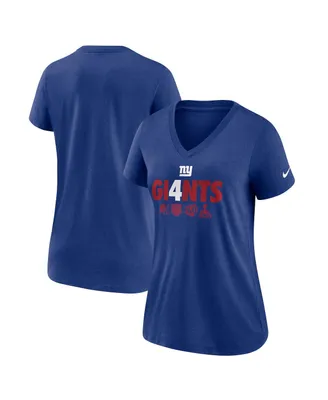 Women's Nike Royal New York Giants Hometown Collection Tri-Blend V-Neck T-shirt