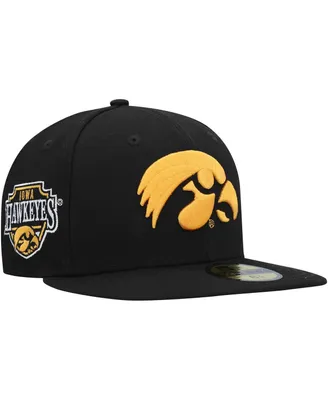 Men's New Era Black Iowa Hawkeyes Patch 59FIFTY Fitted Hat